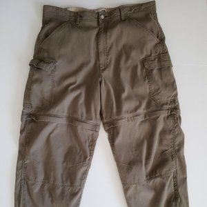 REI Men 40 x31 Convertible Hiking Outdoor Cargo Green Pants Shorts Nylon Blend